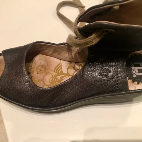 Fly London Leather Wedge Sandals - Picture 2 of 3